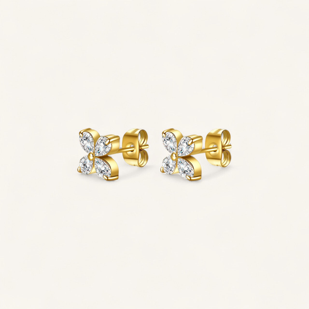 black leopard jewellery rose stud earrings | rose gold studs | minimalist rose earrings | elegant rose jewellery | black leopard rose earrings