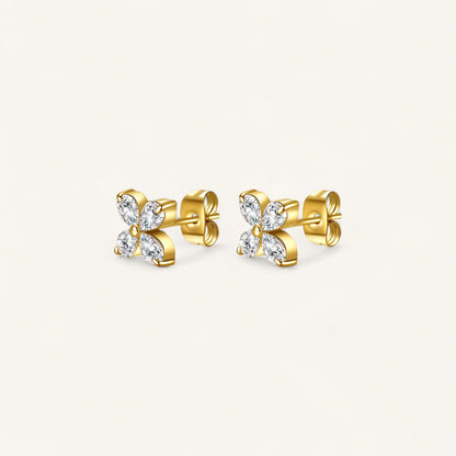 Black Leopard Jewellery ROSE Stud Earrings | ROSE Gold Studs | Minimalist ROSE Earrings | Elegant ROSE Jewellery | Black Leopard ROSE Earrings