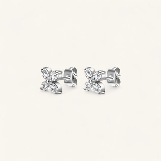 Black Leopard Jewellery ROSE Stud Earrings | ROSE Gold Studs | Minimalist ROSE Earrings | Elegant ROSE Jewellery | Black Leopard ROSE Earrings