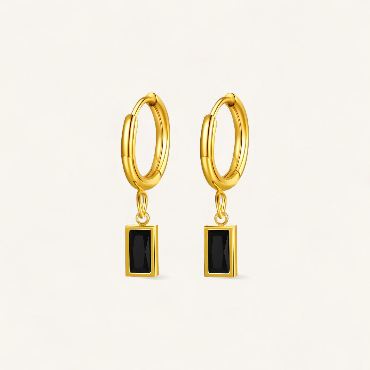 Black Leopard Jewellery VALENTINA Hoop Earrings | VALENTINA Gold Hoops | Elegant VALENTINA Earrings | Minimalist VALENTINA Jewellery | Black Leopard VALENTINA Earrings